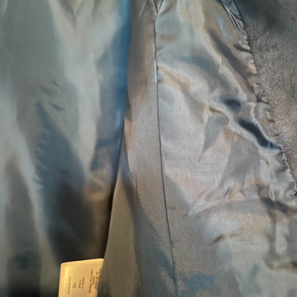 New York and Company, OVERSIZED Size XS (Fits Larger) Blue Faux-Suede Moto - Picture 6 of 13